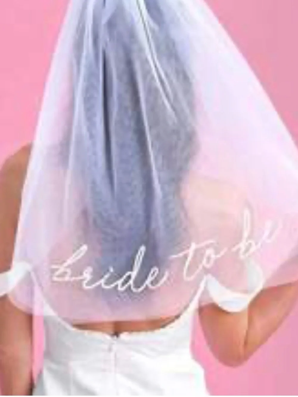 Bride To Be Veil with Script Detail - White